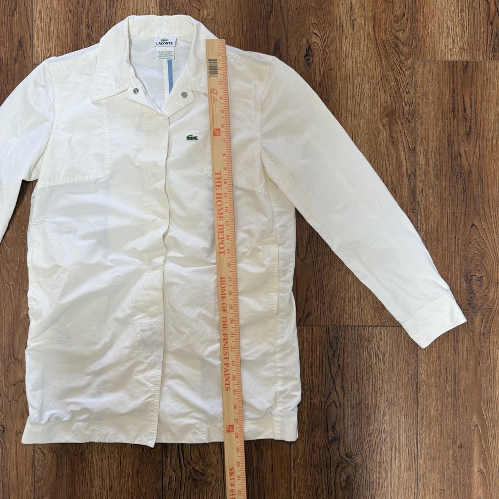 Lacoste Womens Lightweight Snap Front Jacket White Size 38 Embroidered Logo Coat - Picture 5 of 11